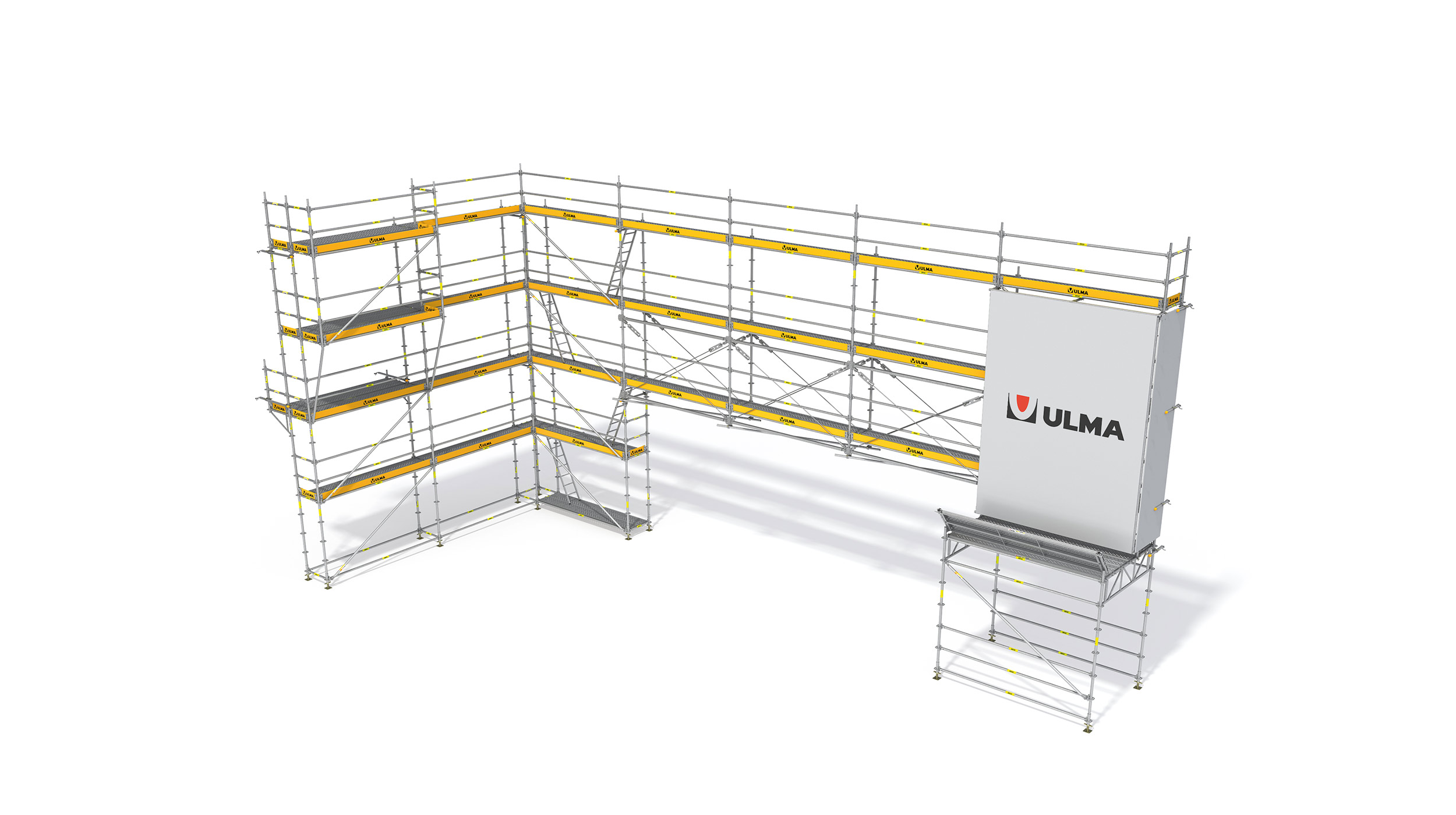 Andaime de grande flexibilidade e estabilidade. Se adequa facilmente a qualquer tipo de geometrias de fachadas, de maneira rápida y completamente segura. Produto certificado.