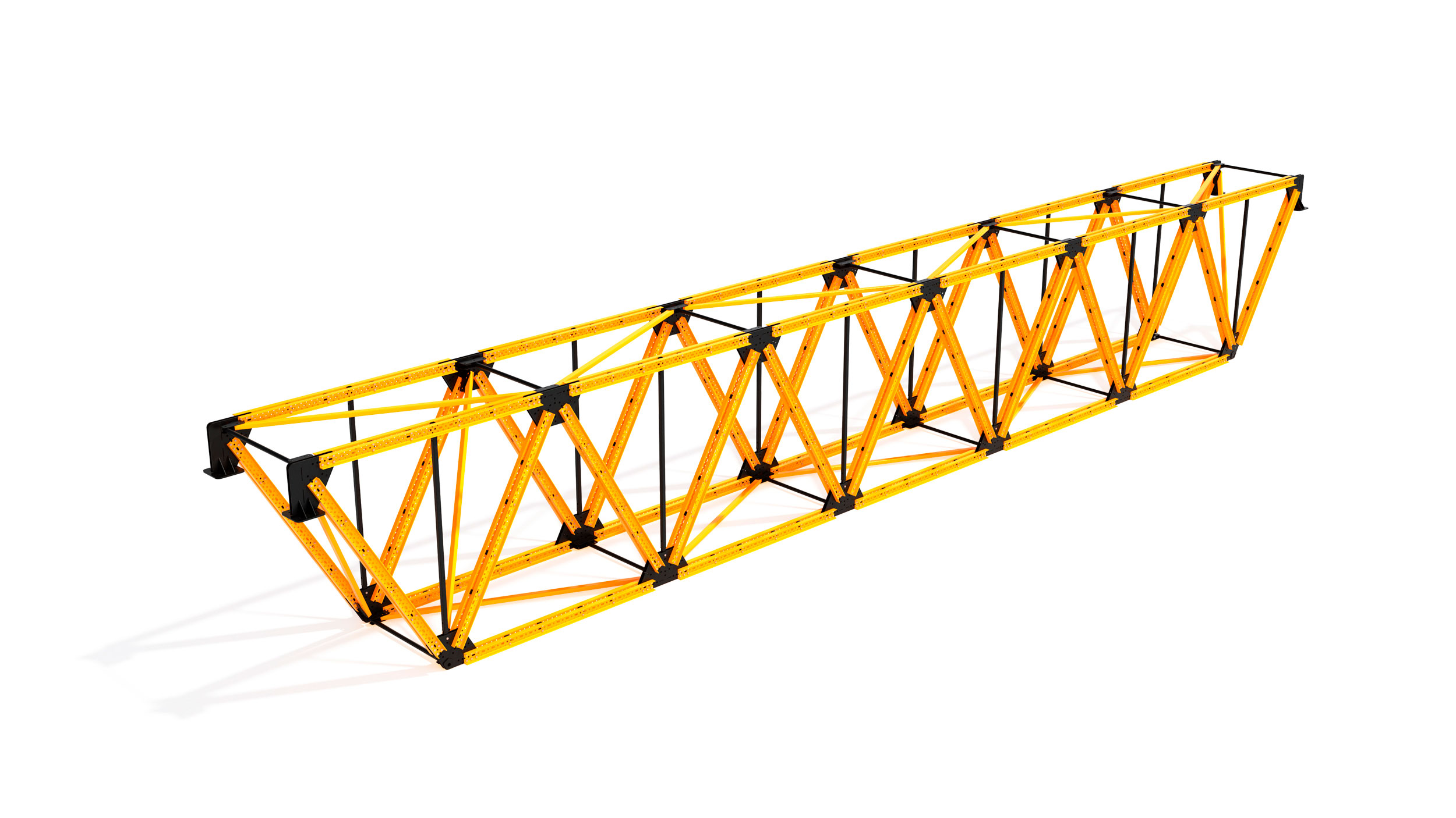 Sistema de treliça versátil para escoramento em construções de concreto com grandes vãos entre apoios. Desenvolvido tanto para obras de infraestrutura, quanto para edificação. Possui uma grande flexibilidade e múltiplas possibilidades de configuração